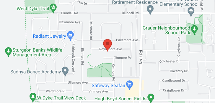 map of 3740 ROYALMORE AVENUE